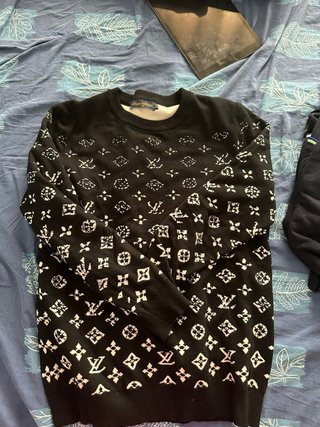 Maglione Louis Vuitton Monogram Nero Bianco