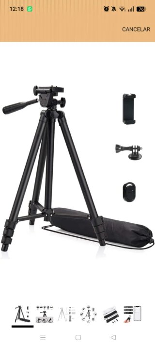 Trípode 125cm Móvil/Cámara + Accesorios