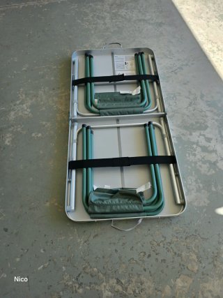 Mesa plegable camping 4 sillas