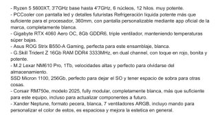 PC Gamer All White RTX 4060