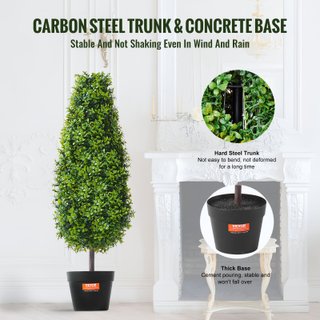 Albero di Bosso Artificiale 91 cm UV Topiario Set