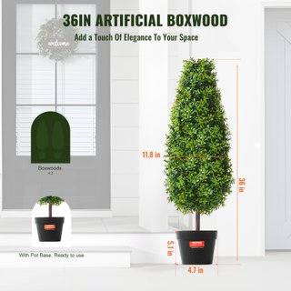 Albero di Bosso Artificiale 91 cm UV Topiario Set