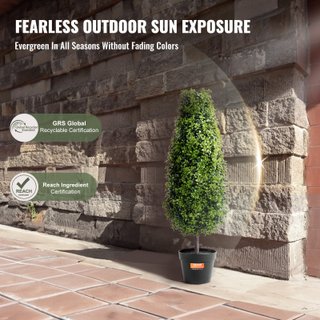 Albero di Bosso Artificiale 91 cm UV Topiario Set