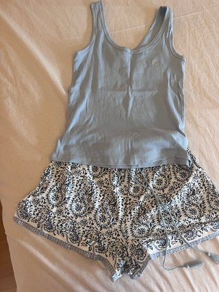 Pijama Verano Azul y Blanco