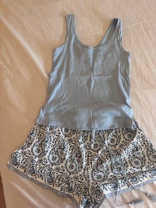 Pijama Verano Azul y Blanco