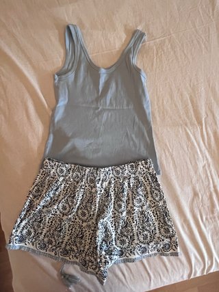 Pijama Verano Azul y Blanco