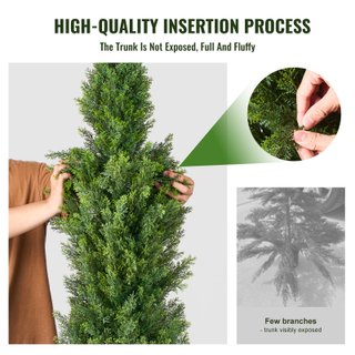 Albero Topiario di Cedro Artificiale UV 91 cm 2 pz