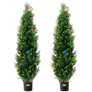 Albero Topiario Cedro Artificiale UV 152 cm 2 pz