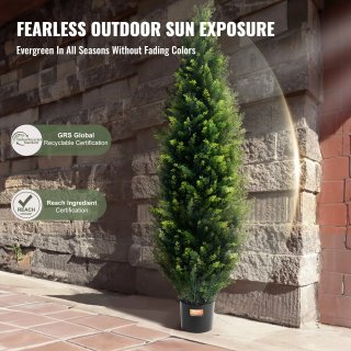 Albero Topiario Cedro Artificiale UV 152 cm 2 pz