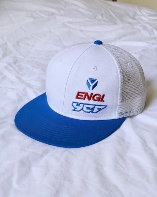 Gorra YCF Engi Flat 2022 blanca y azul – Racing