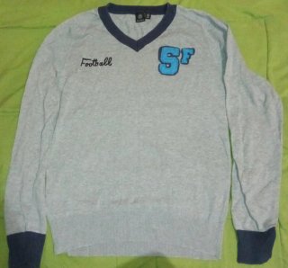 Jersey Zara S Football SF Azul Gris