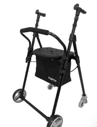 Andador 4 ruedas con asiento y bolsa