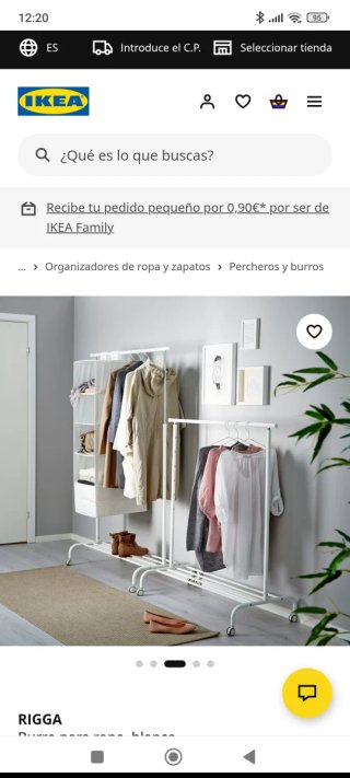 Burro para ropa con ruedas