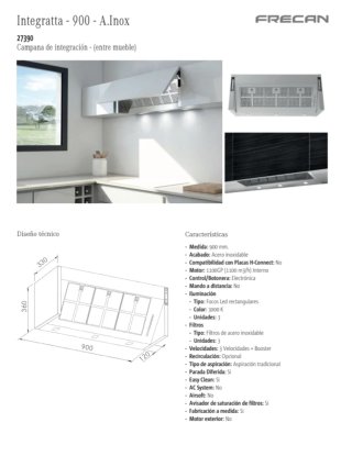 CAMPANA FRECAN Integratta 900 Inox