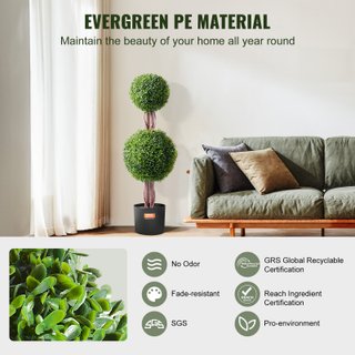Alberi di Bosso Artificiale Topiario 91 cm 2 pz