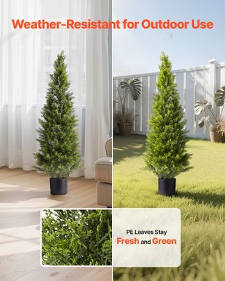 Alberi di Cedro Artificiali Topiari 2 Pezzi 4 Ft