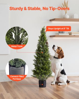 Alberi di Cedro Artificiali Topiari 2 Pezzi 4 Ft