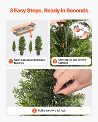 Alberi di Cedro Artificiali Topiari 2 Pezzi 4 Ft