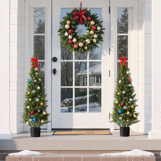 Alberi di Cedro Artificiali Topiari 2 Pezzi 4 Ft