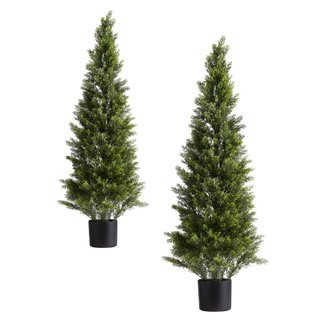 Alberi di Cedro Artificiali Topiari 2 Pezzi 4 Ft