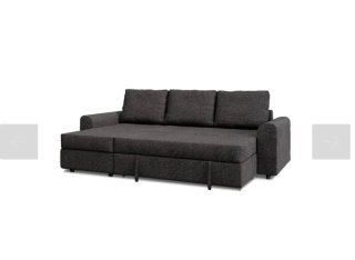 Sofá reversible 3 plazas gris oscuro