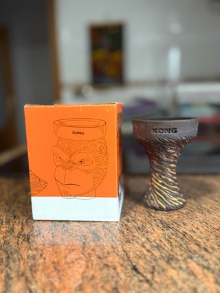 Jarrón Kong Cerámica Marrón y Dorado