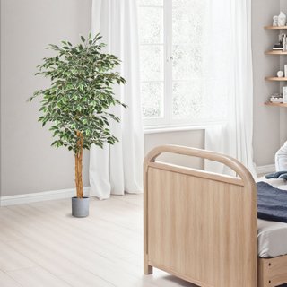 Albero Ficus Artificiale 150 cm con Vaso Nero