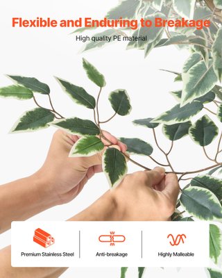Albero Ficus Artificiale 150 cm con Vaso Nero