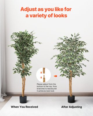 Albero Ficus Artificiale 150 cm con Vaso Nero