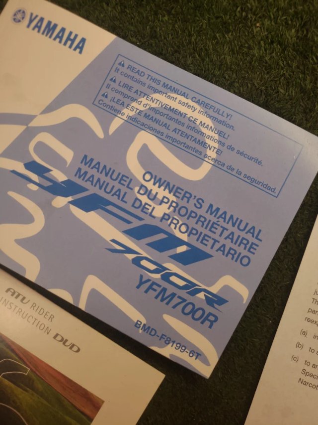 Manual Yamaha YFM700R + DVD Instrucción