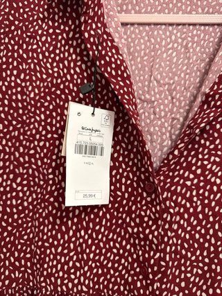 Vestido estampado burdeos