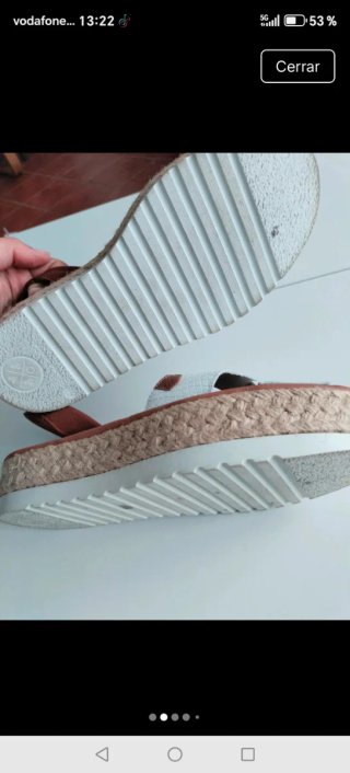 Sandalias Popa piel marrón y blanco