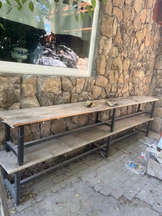 Bancos madera y hierro