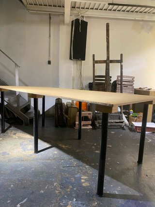 Mesa grande 226x105 cm madera + patas metálicas de