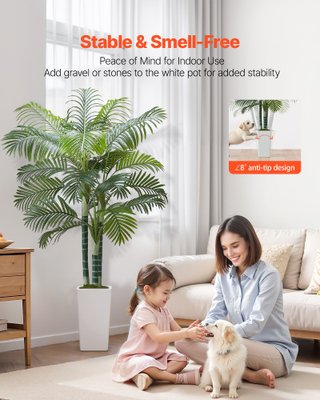 Palma Areca Artificiale 1829 mm Fioriera Bianca