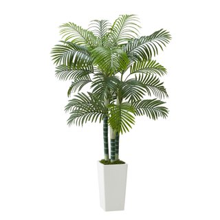 Palma Areca Artificiale 1829 mm Fioriera Bianca