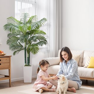 Palma Areca Artificiale 1829 mm Fioriera Bianca