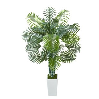 Palma Areca Artificiale 1829 mm Fioriera Bianca
