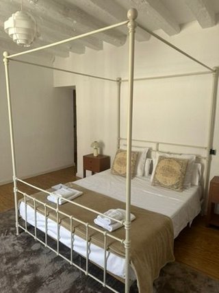 Cama Dosel Completa Beige y Blanca