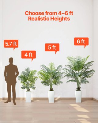 Palma Areca Artificiale 122 cm Confezione da 2