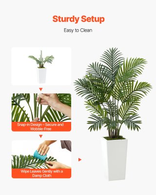 Palma Areca Artificiale 122 cm Confezione da 2