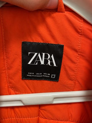 Parka Zara Naranja Talla S