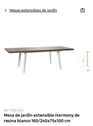 Mesa de jardín Keter Harmony Blanco/ Topo