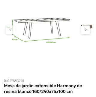 Mesa de jardín Keter Harmony Blanco/ Topo