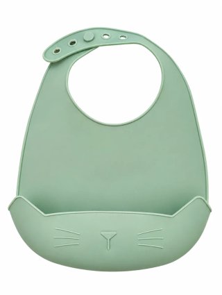Babero Silicona Gatito Verde