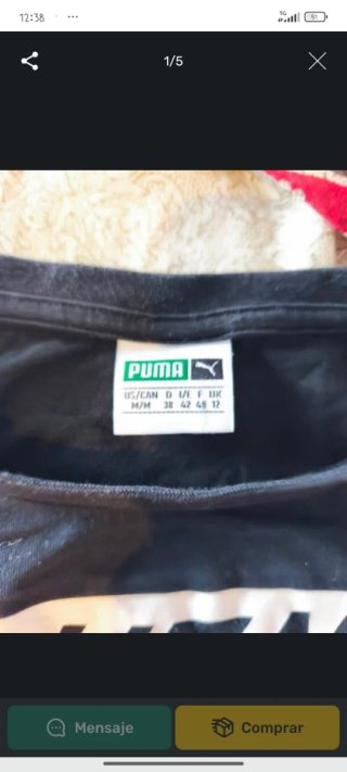 Camiseta Puma Negra y Gris