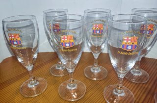 Lote 8 Copas con escudo. FC Barcelona. Barça.