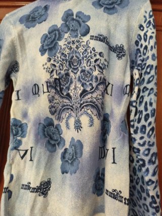 Jersey de vestir azul y blanco