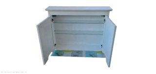 Mueble auxiliar baño blanco con espejo