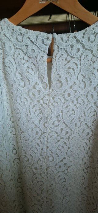 Top encaje Massimo Dutti blanco Talla 40